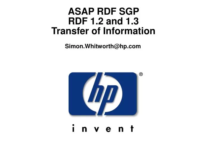 asap rdf sgp rdf 1 2 and 1 3 transfer of information