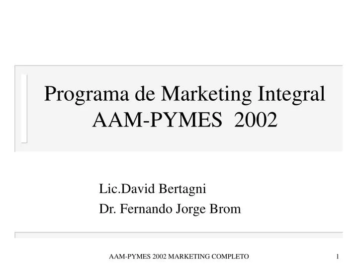 programa de marketing integral aam pymes 2002
