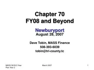 Chapter 70 FY08 and Beyond Newburyport