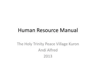 Human Resource Manual