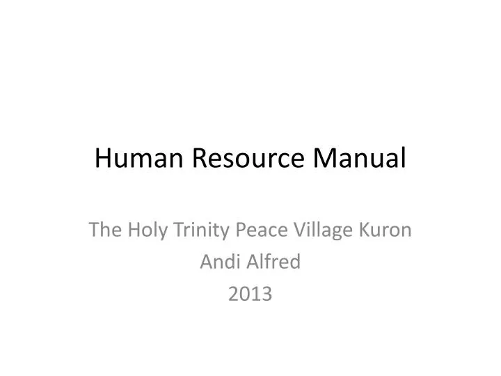 human resource manual