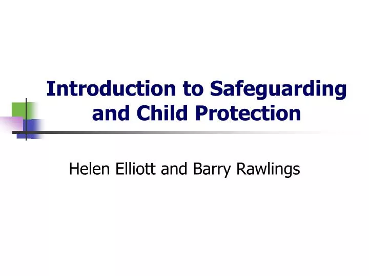 introduction to safeguarding and child protection