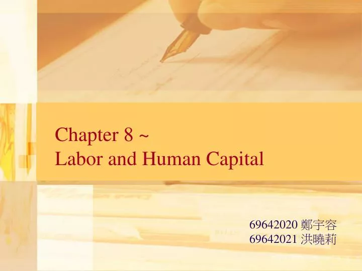 chapter 8 labor and human capital