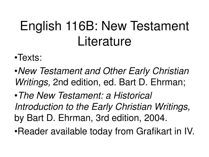 english 116b new testament literature