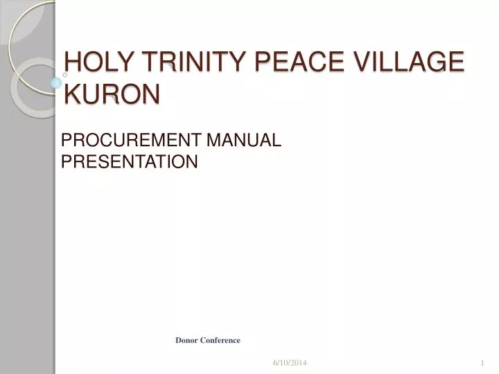 holy trinity peace village kuron