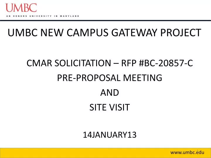 umbc new campus gateway project