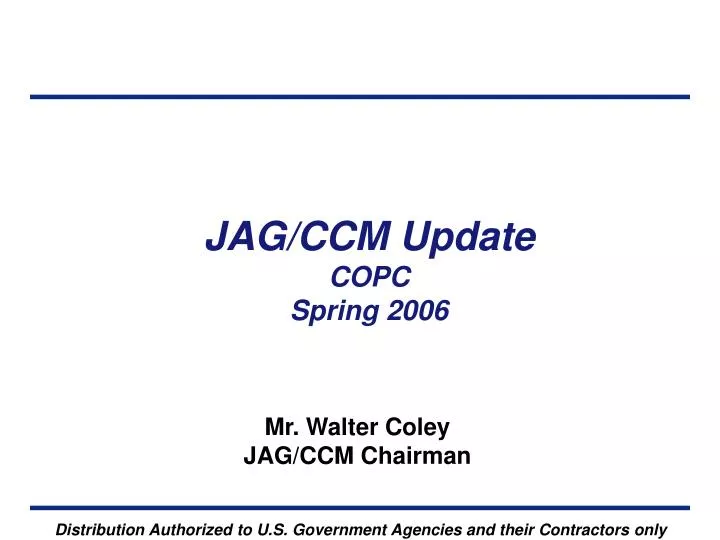 jag ccm update copc spring 2006