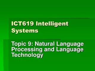 ICT619 Intelligent Systems