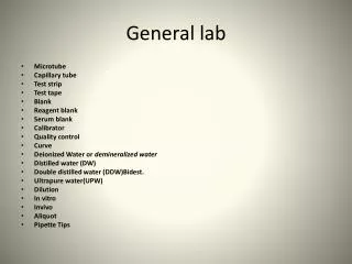 General lab