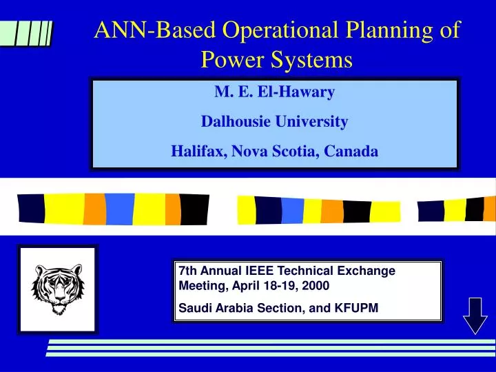 ann based operational planning of power systems