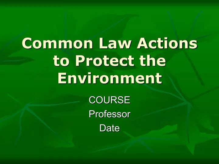 common law actions to protect the environment