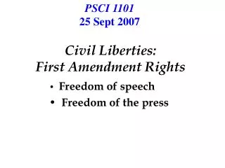 Civil Liberties: First Amendment Rights