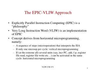 The EPIC-VLIW Approach
