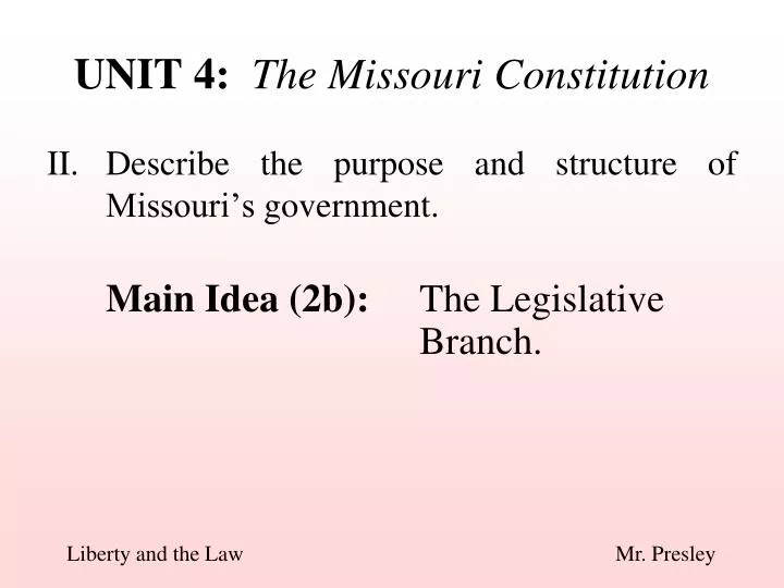unit 4 the missouri constitution