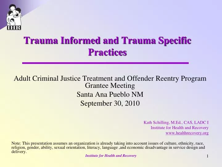 trauma informed and trauma specific practices