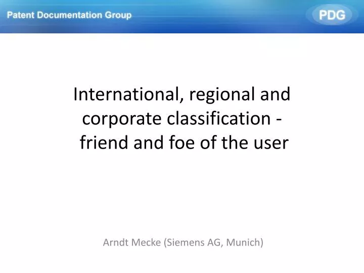 international regional and corporate classification friend and foe of the user
