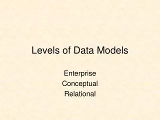levels of data models