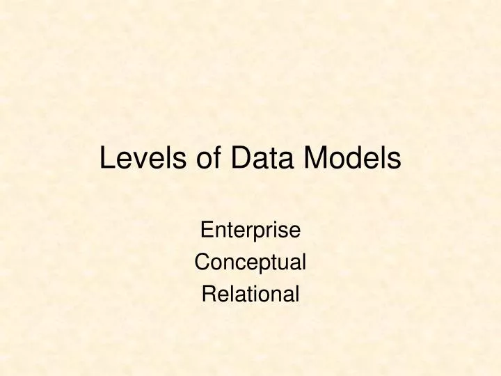 levels of data models