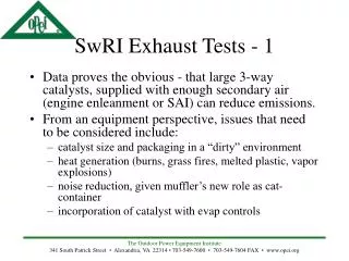 SwRI Exhaust Tests - 1