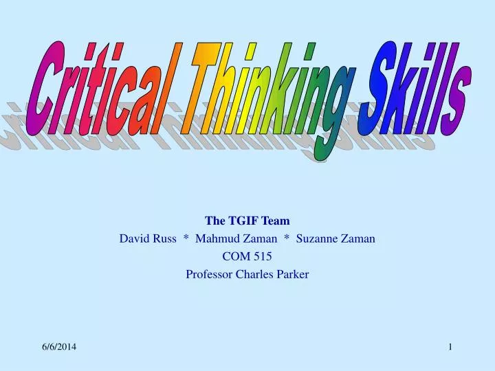 the tgif team david russ mahmud zaman suzanne zaman com 515 professor charles parker