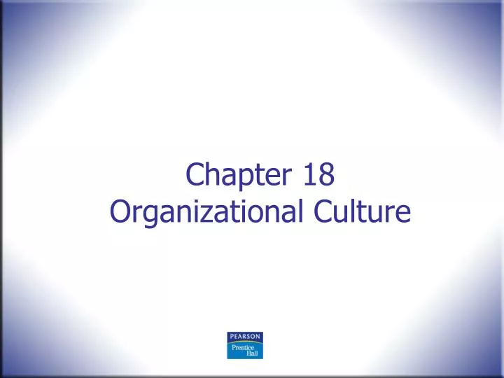 chapter 18 organizational culture