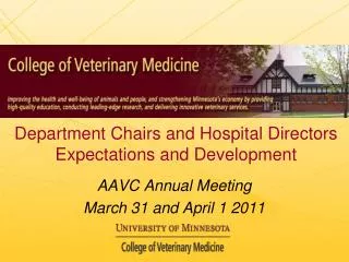 Department Chairs and Hospital Directors Expectations and Development