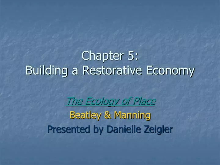 chapter 5 building a restorative economy
