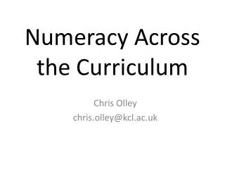 Numeracy Across the Curriculum