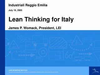 Lean Thinking for Italy