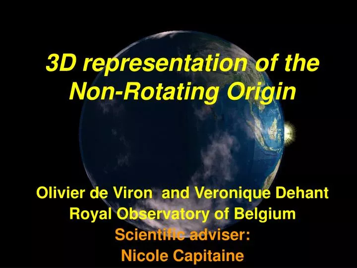 3d representation of the non rotating origin