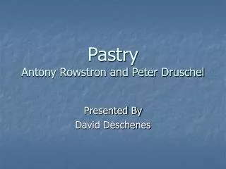 Pastry Antony Rowstron and Peter Druschel