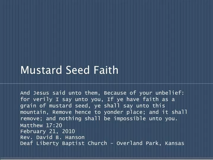 mustard seed faith