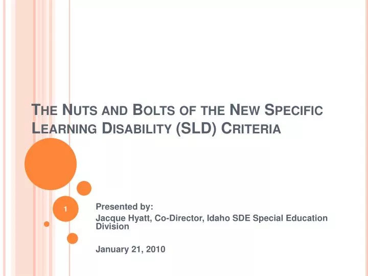 the nuts and bolts of the new specific learning disability sld criteria