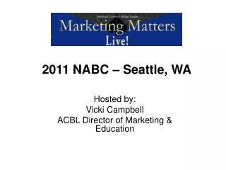 2011 NABC – Seattle, WA