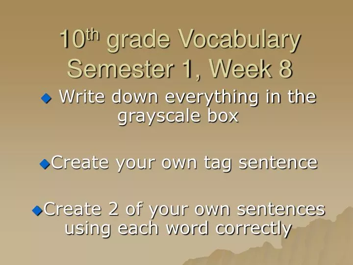 10 th grade vocabulary semester 1 week 8