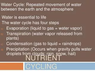 Nutrient Cycling