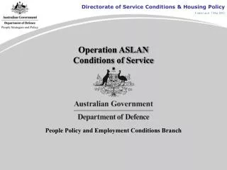 Operation ASLAN Conditions of Service