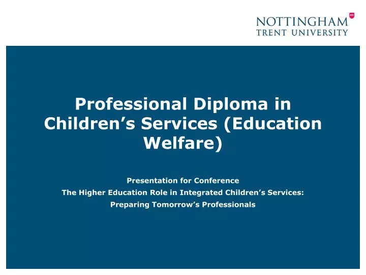 professional diploma in children s services education welfare