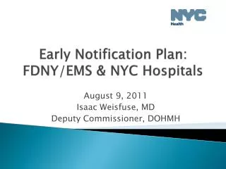 early notification plan fdny ems nyc hospitals