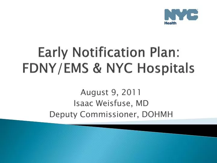 early notification plan fdny ems nyc hospitals