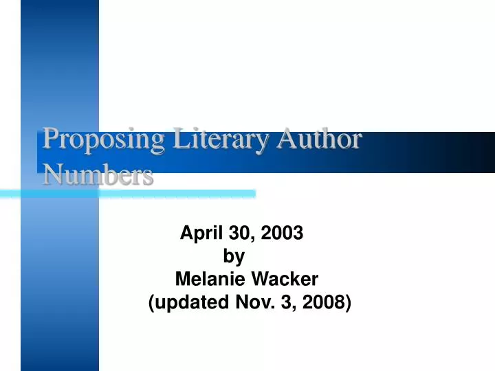 proposing literary author numbers