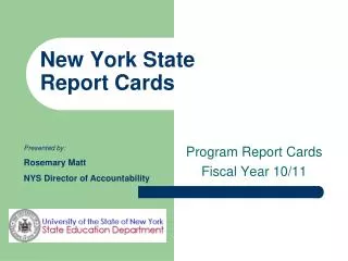 New York State Report Cards