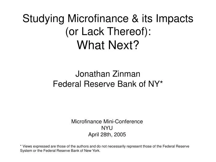 studying microfinance its impacts or lack thereof what next