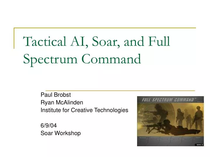 tactical ai soar and full spectrum command