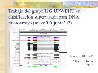 trabajo del grupo isg upv ehu en clasificaci n supervisada para dna microarrays mayo 00 junio 02