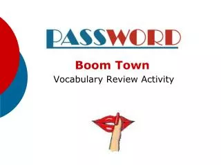 Boom Town Vocabulary Review Activity