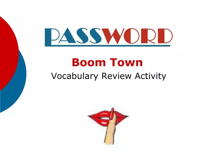 boom town vocabulary review activity