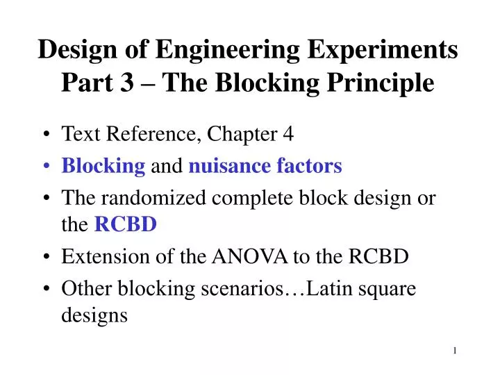 design of engineering experiments part 3 the blocking principle