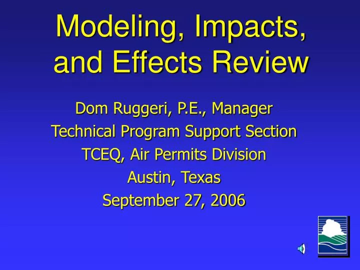 modeling impacts and effects review
