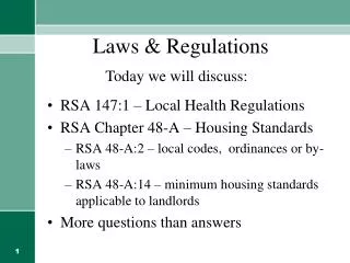 Laws &amp; Regulations